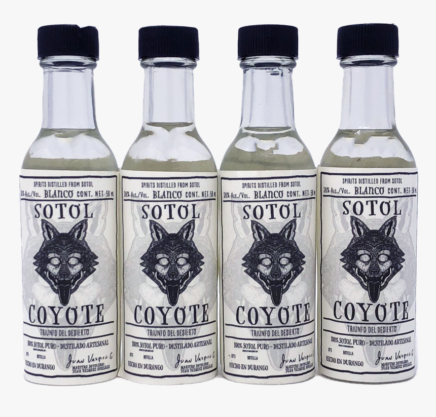 Sotol Coyote 38% Alc 50ml 4 Pack - Glass Bottle, HD Png Download