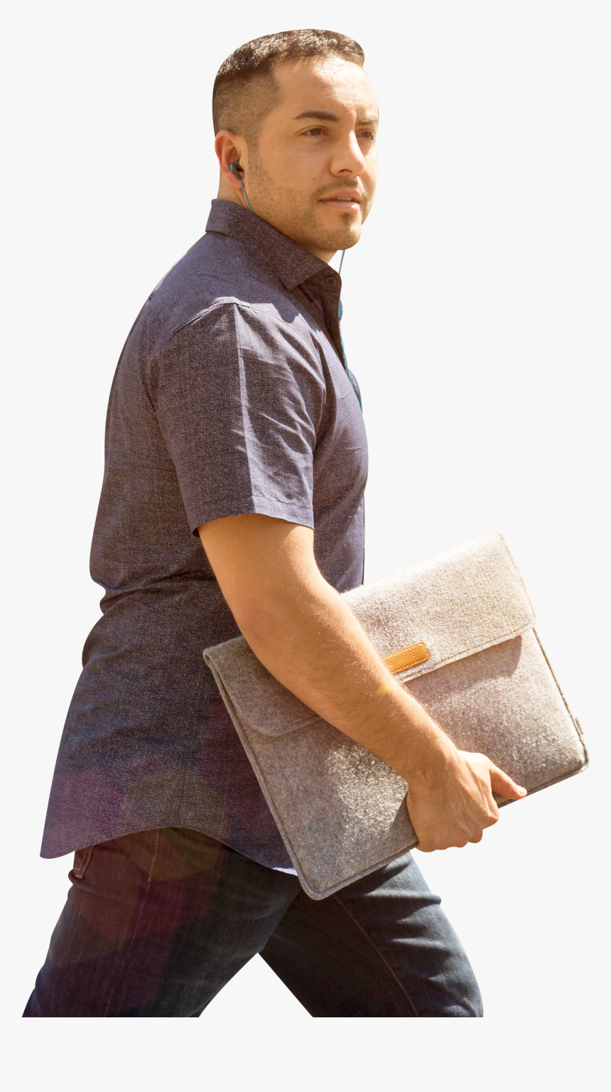 Man Holding Brown Folder - Job, HD Png Download