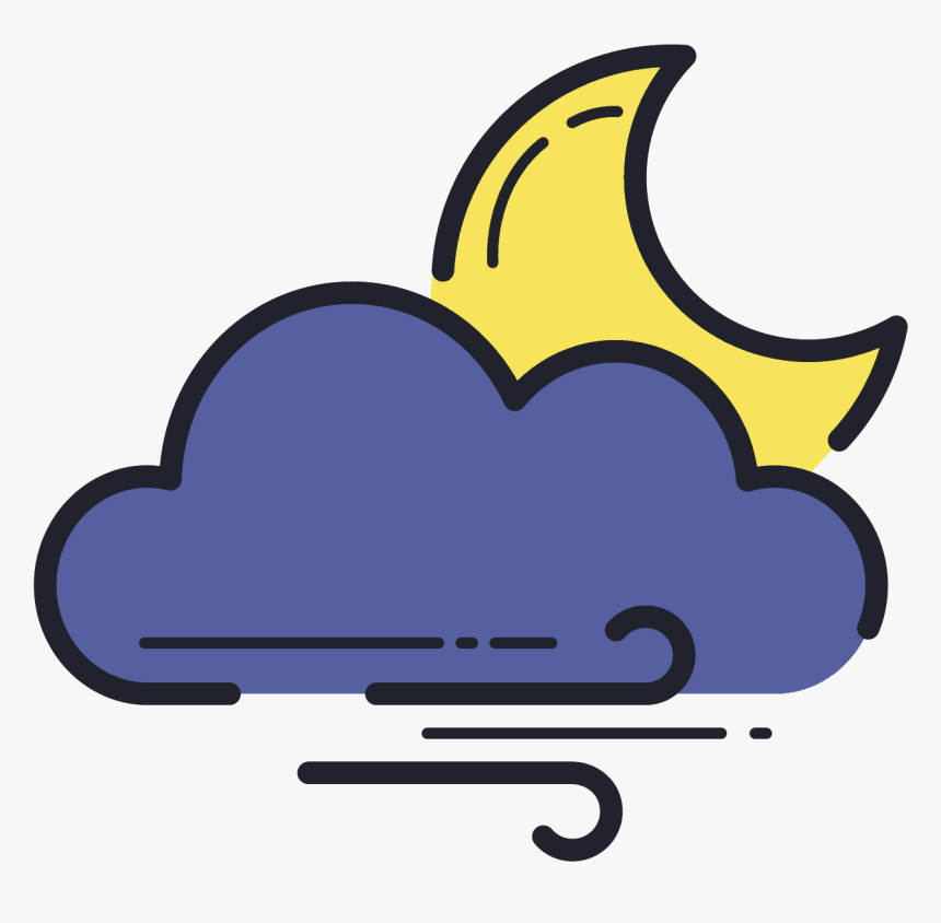 Windy Night Icon - Night Icon Png Transparent, Png Download