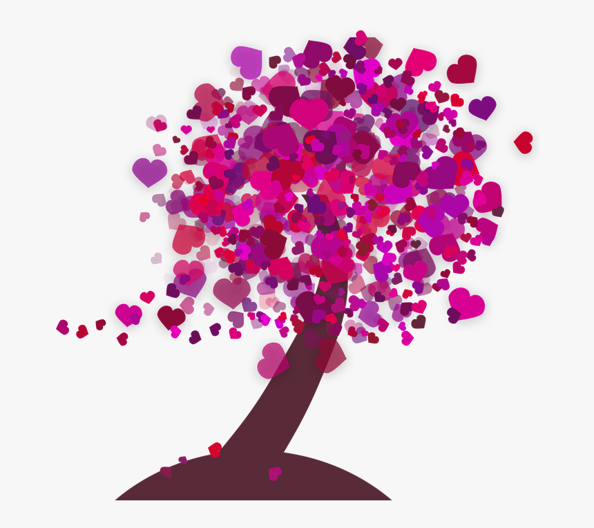 Heart Purple Trees Png, Transparent Png