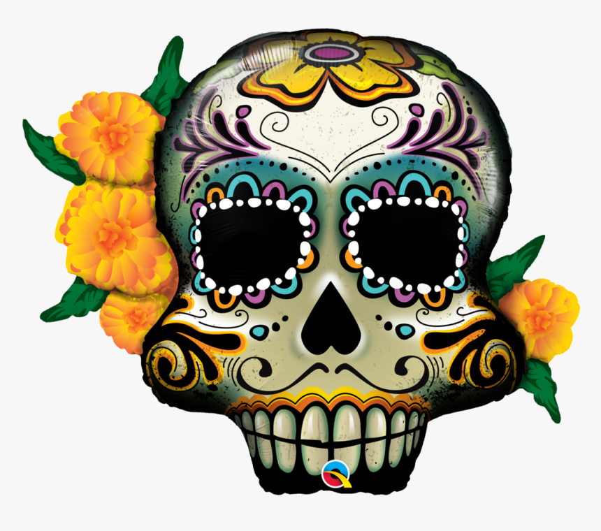 Qualatex Halloween Day Of The Dead Skull - Balloon Halloween Bouquet, HD Png Download