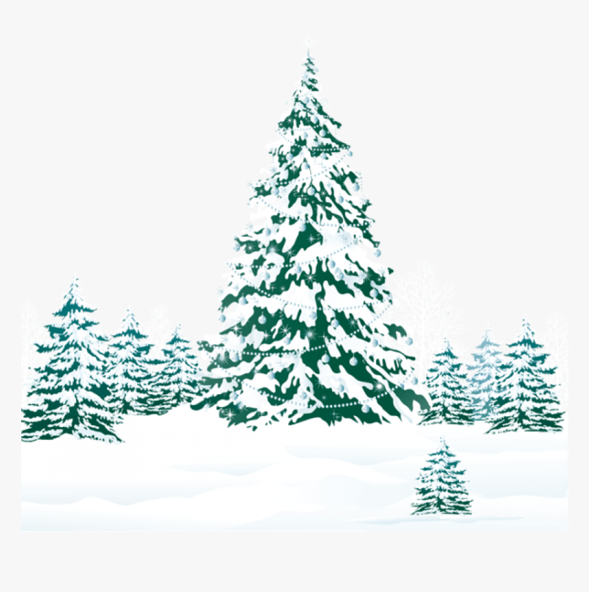 Free Png Snowy Winter Ground With Trees Png - Snowy Winter Trees Clipart, Transparent Png