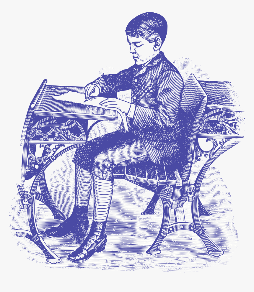 Boy At School - Vintage School Png, Transparent Png