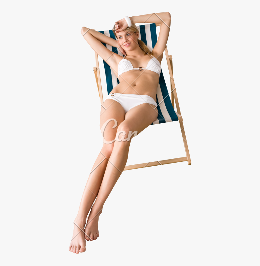 Beach Sunbathing On Deck Chair Photos By - Woman Sunbathing Png, Transparent Png