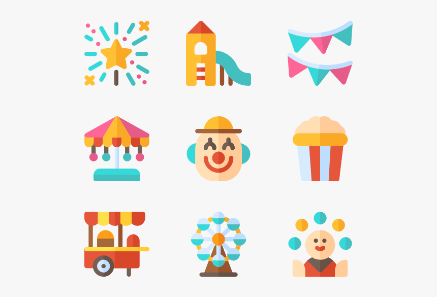 Fair Clipart Theme Park - Amusement Park Png Vector, Transparent Png