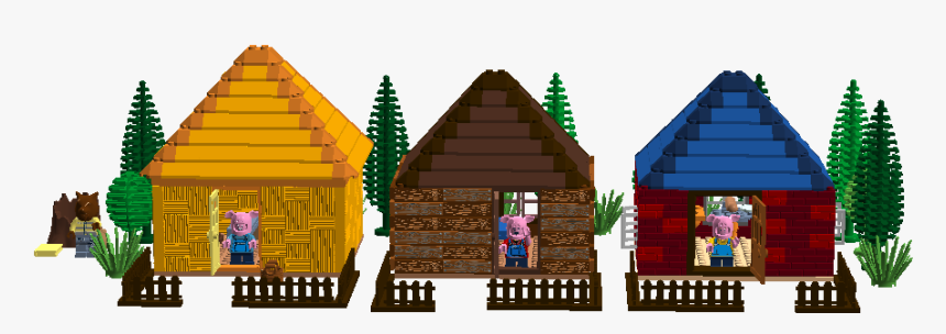 3 Little Pigs Png - 3 Little Pigs Houses Png, Transparent Png