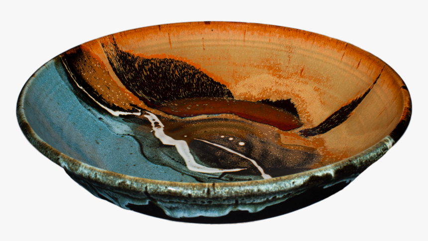 Sage-brown And Red Handmade Pottery Bowl - Ceramic, HD Png Download