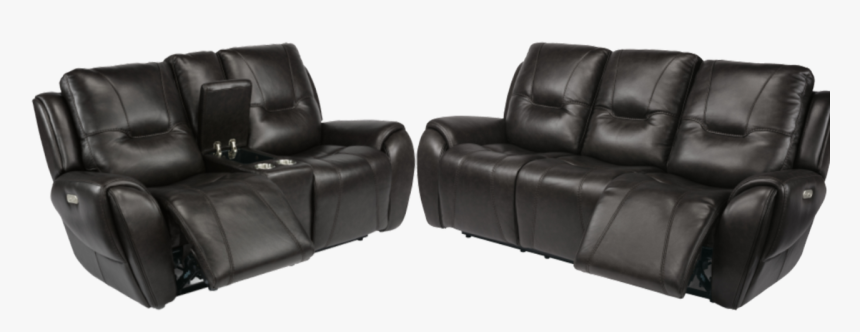 Trip Black Leather Power Triple Reclining Sofa & Loveseat - Couch, HD Png Download