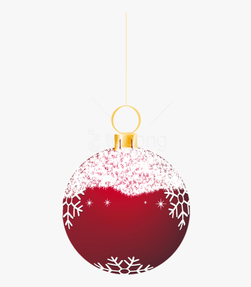Free Png Transparent Red Snowy Christmas Ball Ornament - Christmas Ball Png Transparent, Png Download
