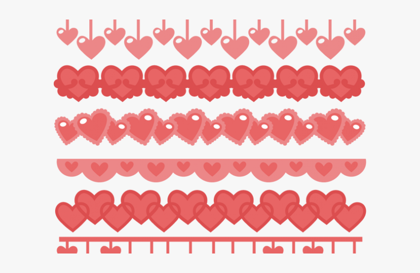 Transparent Pink Heart Clipart Border - Heart Border Svg, HD Png Download