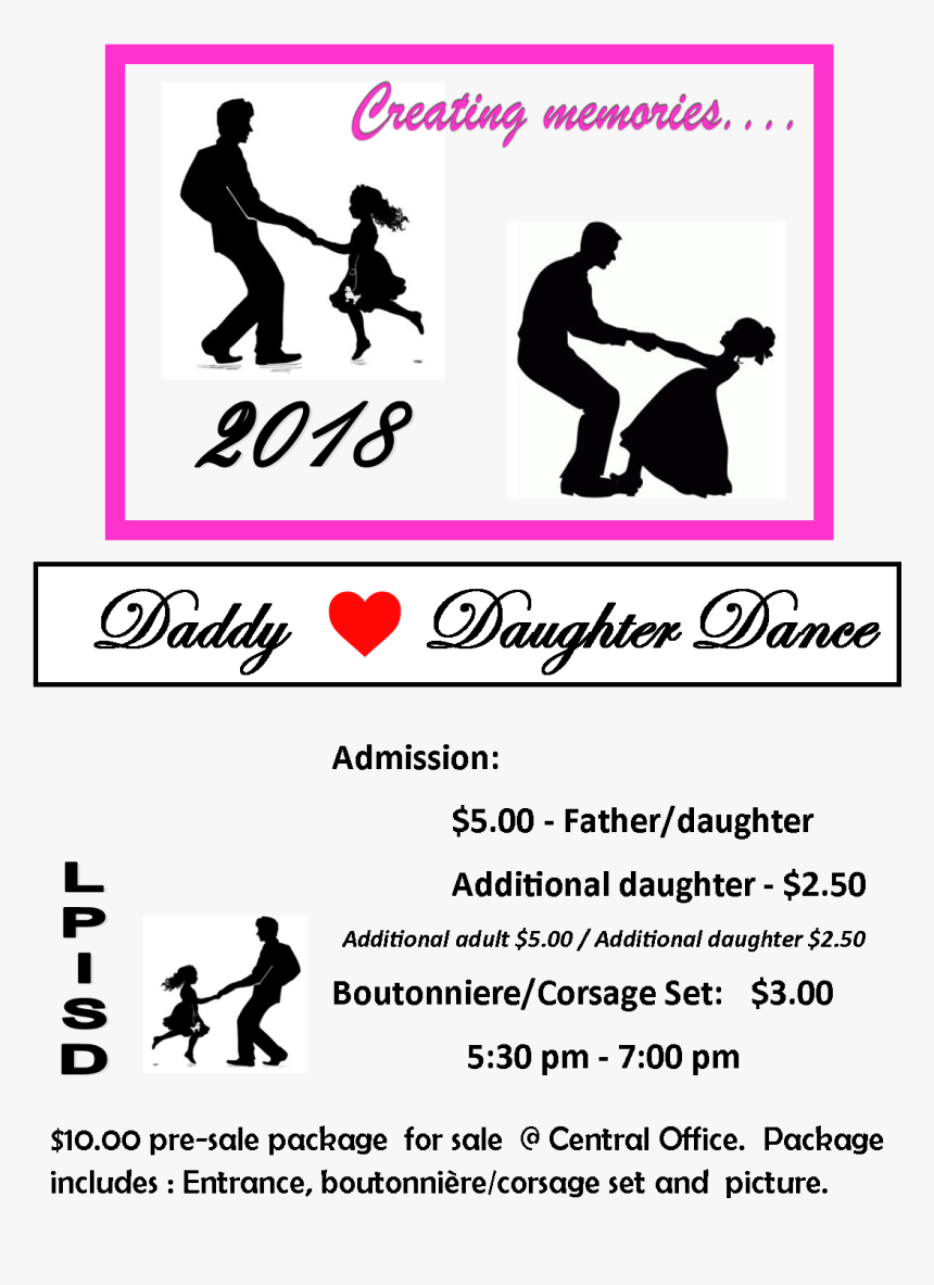 Transparent Father And Daughter Clipart - Elementary Daddy Daughter Dance Flyer, HD Png Download