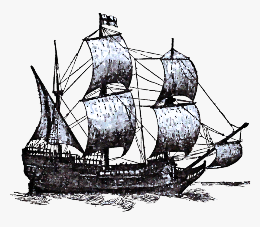 Old Ship Transparent Background , Png Download - Mayflower Ship, Png Downlo...