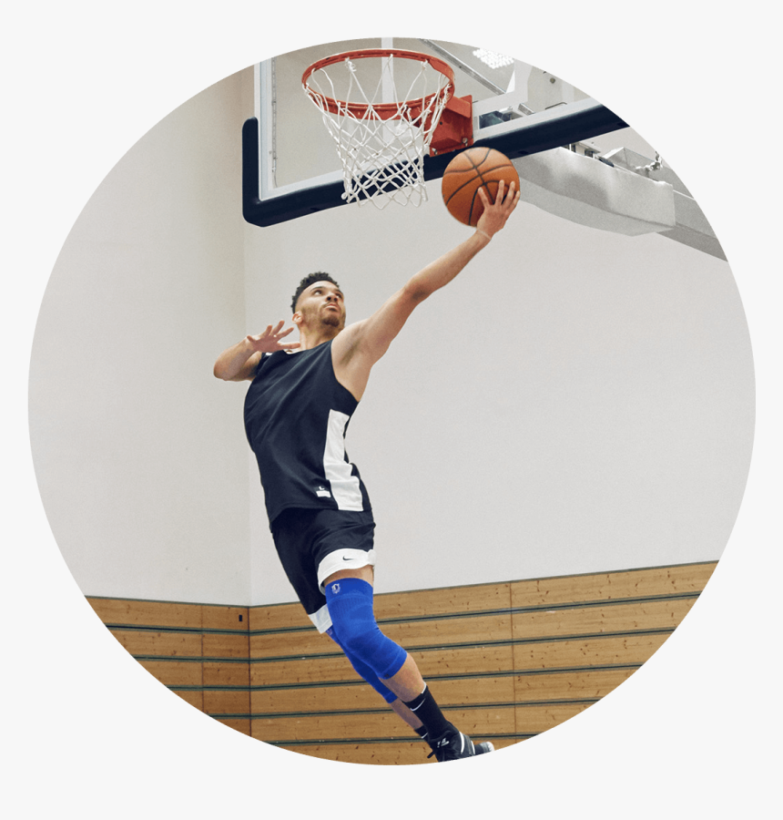 Bauerfeind Sports Knee Compression Nba Action Shot - Slam Dunk, HD Png Download