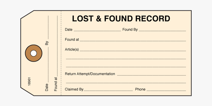 Lost And Found Tag, HD Png Download