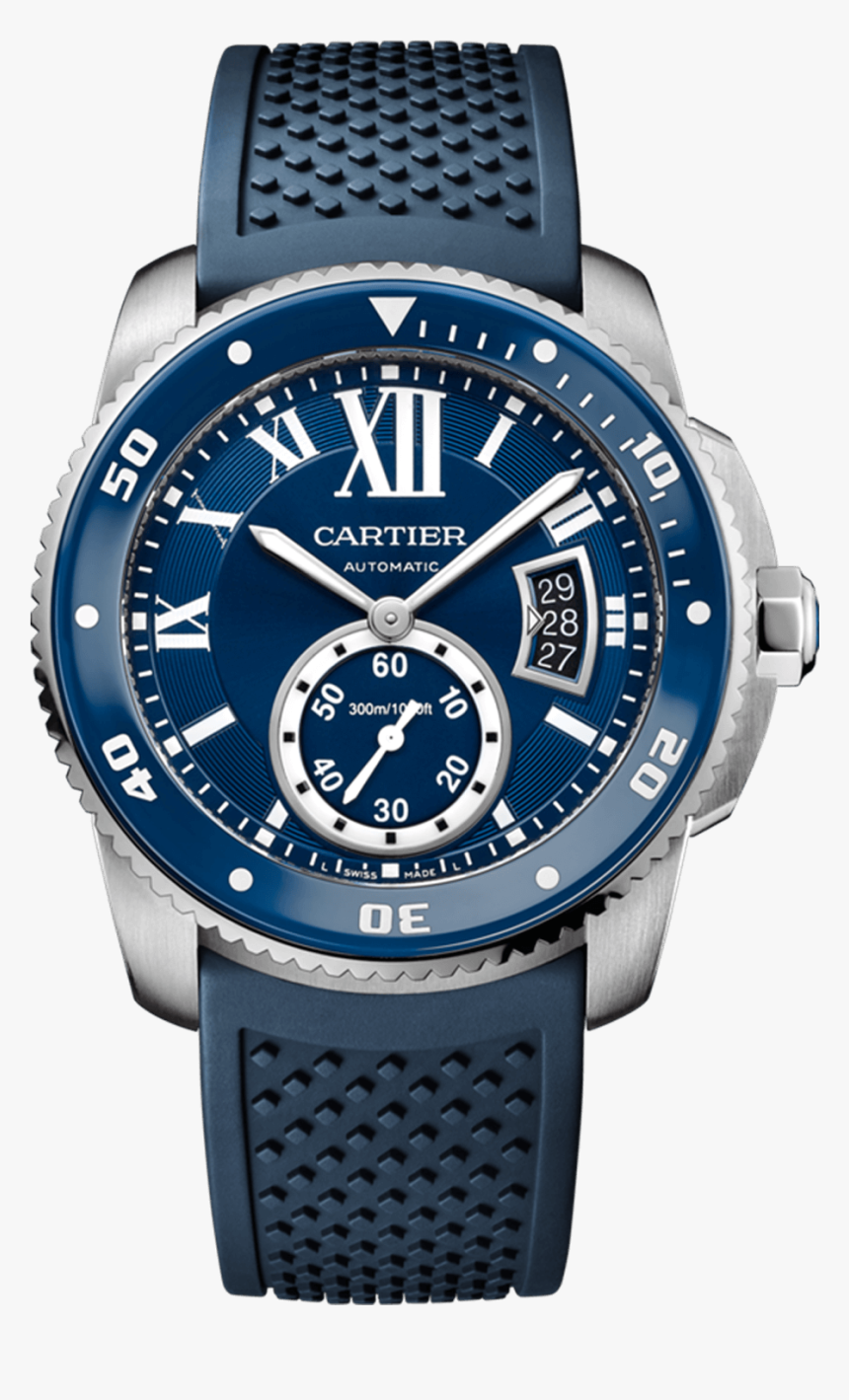 Calibre De Cartier Diver Blue Watch - Calibre De Cartier Blue, HD Png Download
