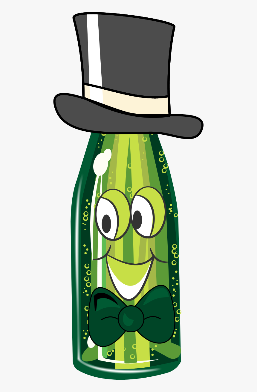 Free Champagne Bottle Cartoon Male Graphic - Cartoon Character Painting In Bottle, HD Png Download