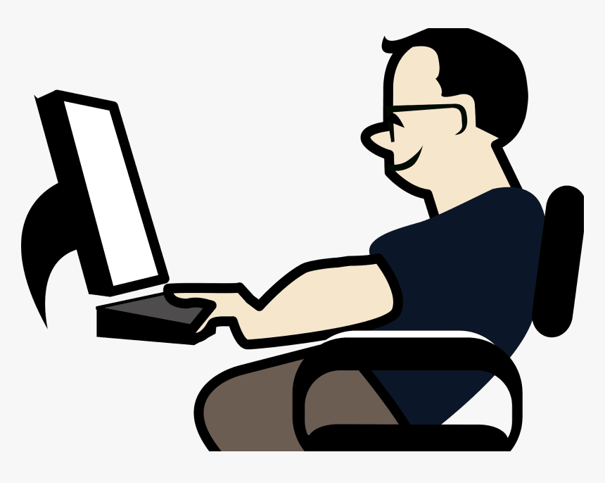 Person On Computer Logo Clipart , Png Download - Programmer Clipart Png, Transparent Png