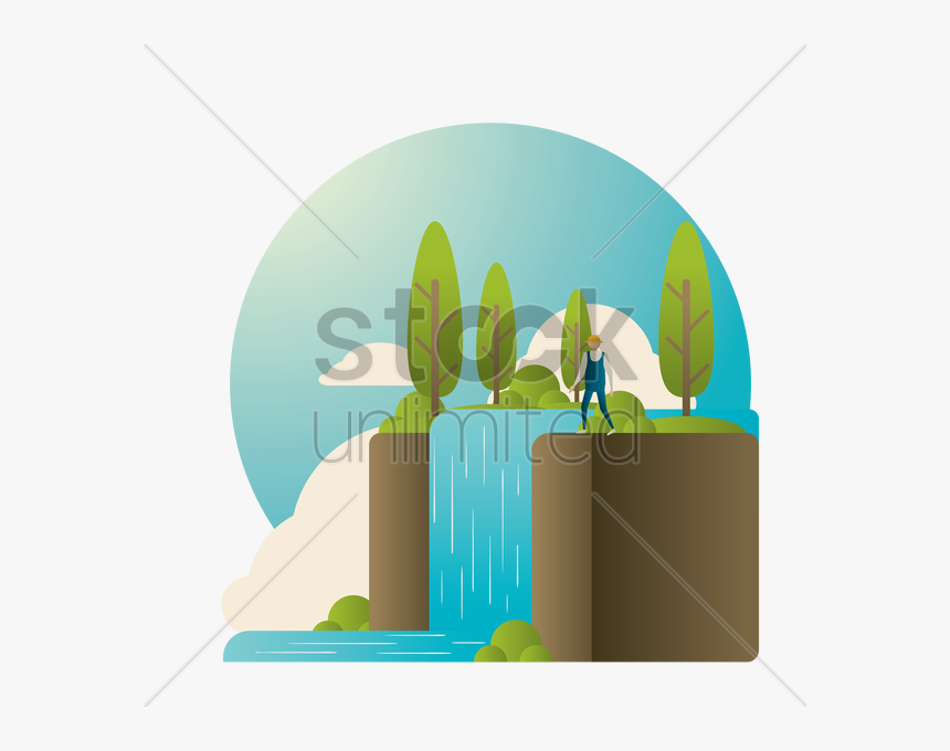 Download Waterfall Clipart Waterfall Clip Art Illustration - Vector Graphics Waterfall, HD Png Download