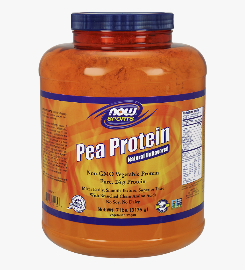 Now Sports Pea Protein Natural Unflavored Powder , - Now Carbo Gain, HD Png Download