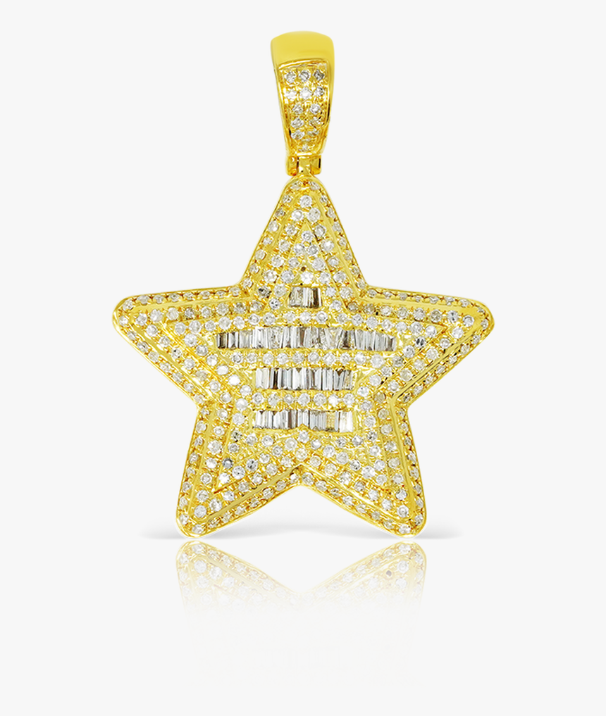 10k Yellow Gold Baguette Star Pendant - 2018 Iha Medicare Advantage, HD Png Download