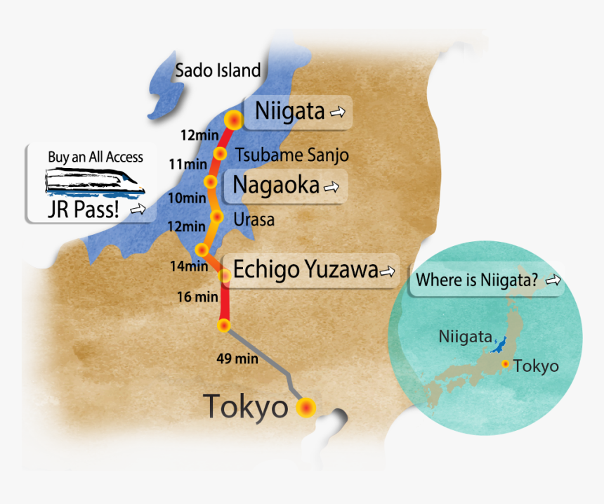Niigata To Tokyo Map, HD Png Download