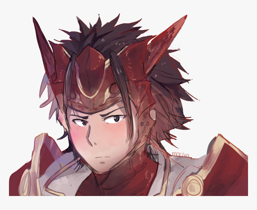 Fire Emblem Fates Human Hair Color Anime Forehead Fictional - Fire Emblem Ryoma Face, HD Png Download