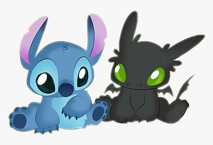 Transparent Dragones Png - Baby Stitch And Baby Toothless, Png Download