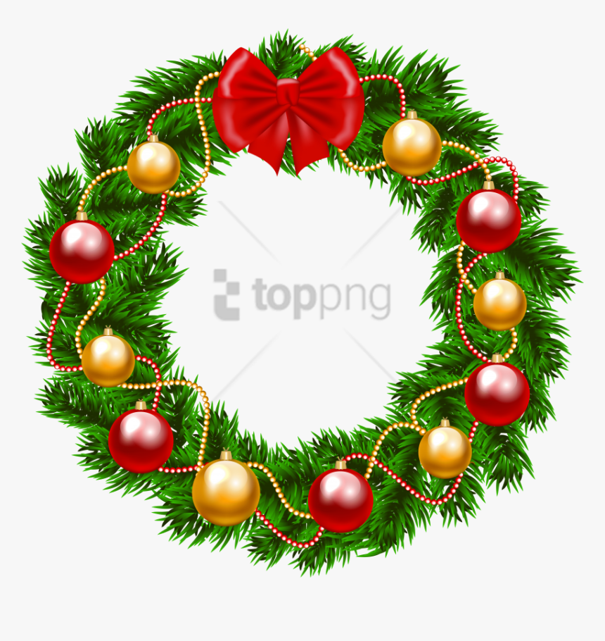 Free Png Christmas Wreath Png Image With Transparent - Transparent Background Christmas Wreath Clipart, Png Download