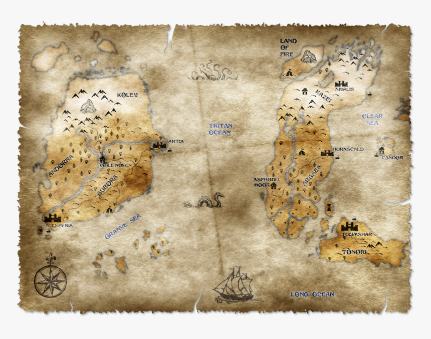 Old Paper Map - Visual Arts, HD Png Download