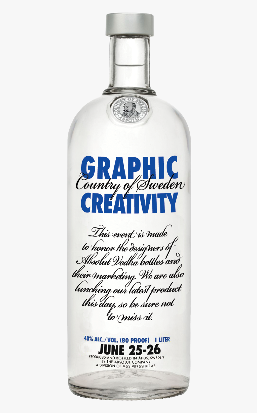 Graphic Creativity, This Transparent Print Would Be - Absolut Vodka, HD Png Download