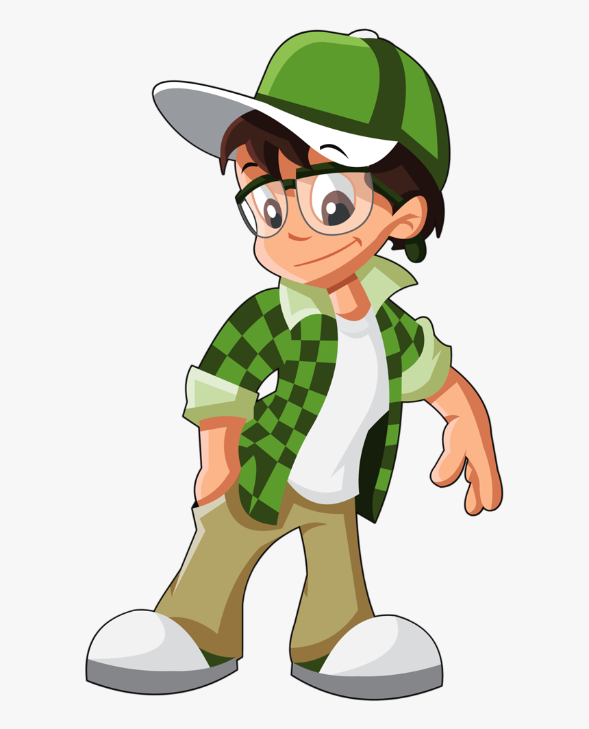 Transparent Manga Tones Png - Boy With Cap Cartoon, Png Download