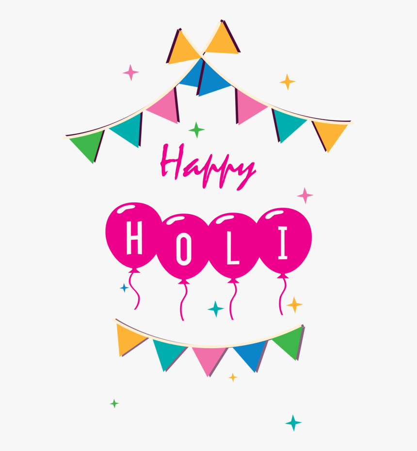 Transparent Holi Text Pink Font For Happy Holi For, HD Png Download
