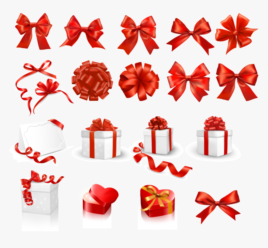 Various Gift Boxes And Bow Png, Transparent Png