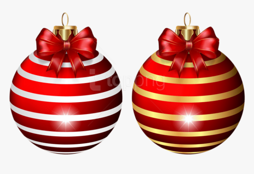 Free Png Christmas Ball Set With Bow Png Images Transparent, Png Download