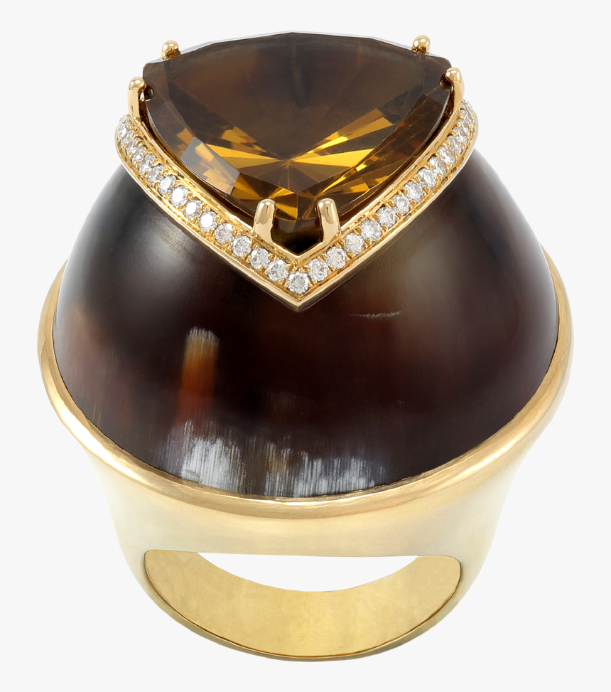 18kt Gold Ring With Uphondo Citrus And Little Diamonds, HD Png Download