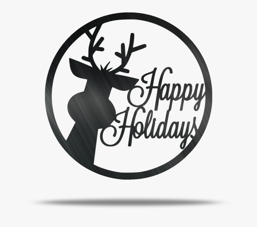 Happy Holidays Reindeer Steel Wall Sign, HD Png Download