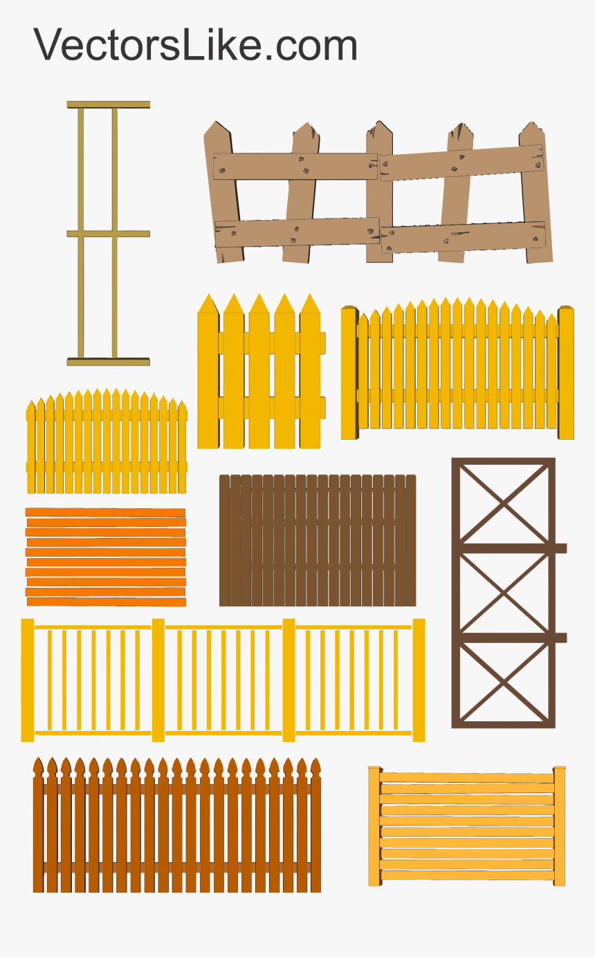 Wooden Fence Vector Free Vectors Like, HD Png Download