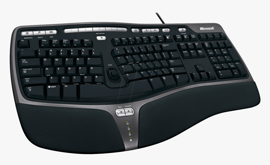 Keyboard Usb Black Ergonomic Microsoft, HD Png Download
