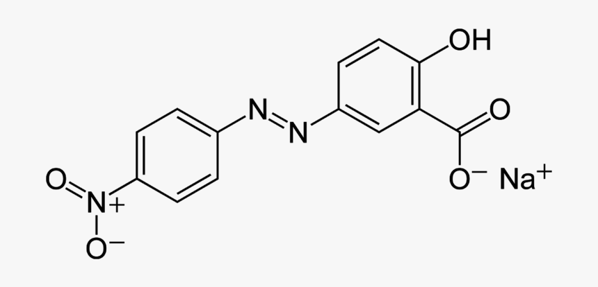 Alizarin Yellow R 1718 34 9 Sodium Salt 2d Skeletal, HD Png Download
