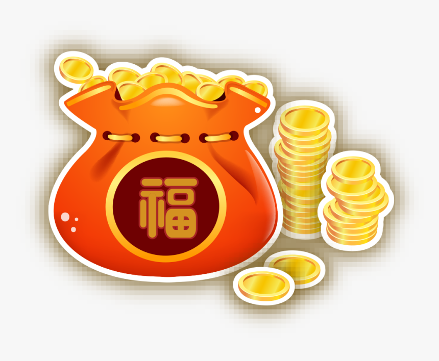 Transparent Cartoon Money Bag Png, Png Download