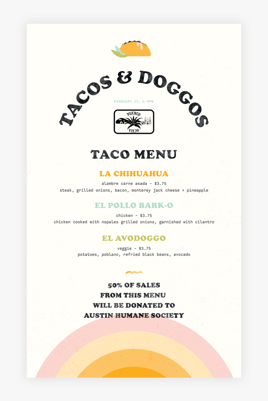 Tacos&doggos Menu Mock, HD Png Download
