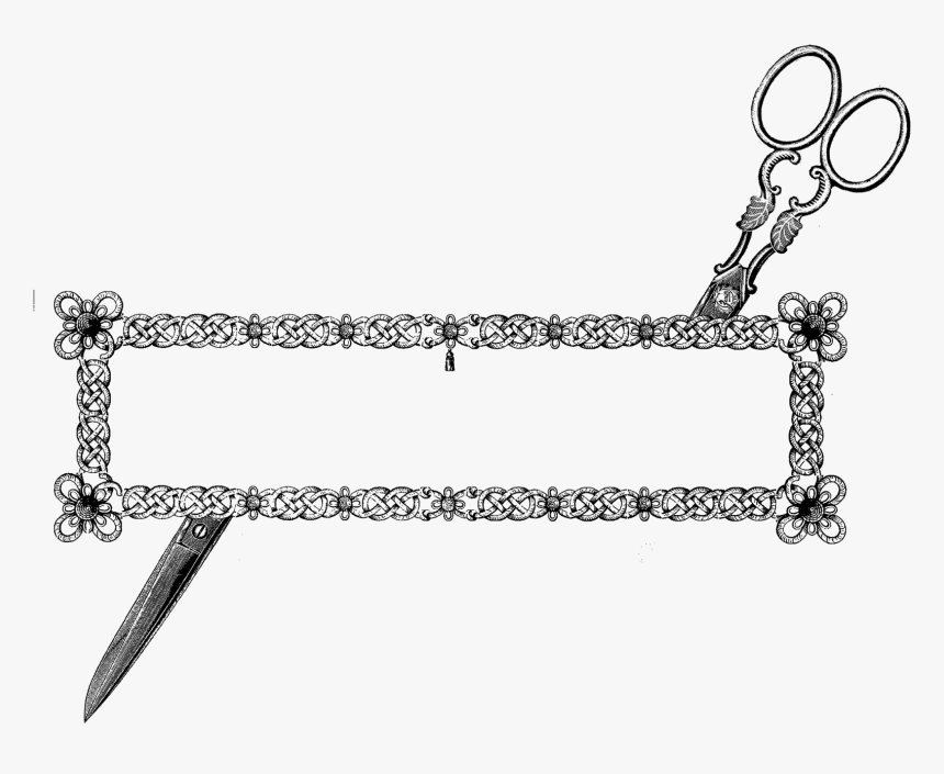 Sewing Scissors Decorative Frame Downloads, HD Png Download