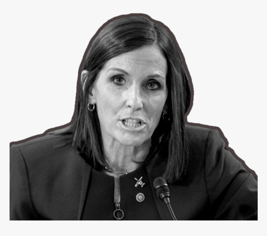 Martha Mcsally In Black And White With A Red Outline, HD Png Download