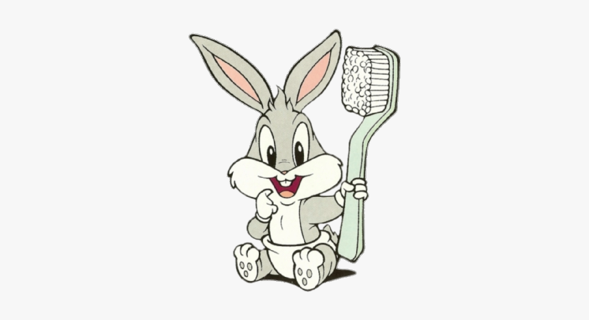 Baby Bugs Bunny Holding Giant Toothbrush, HD Png Download