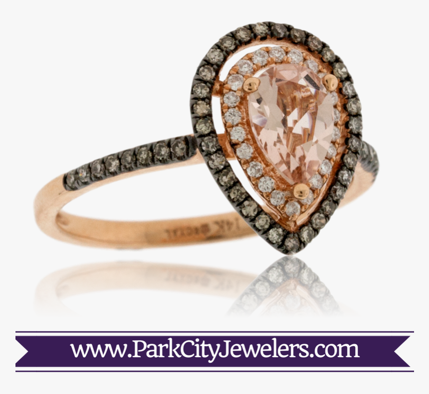 Brown Diamond And Tear Drop Morganite Ring, HD Png Download