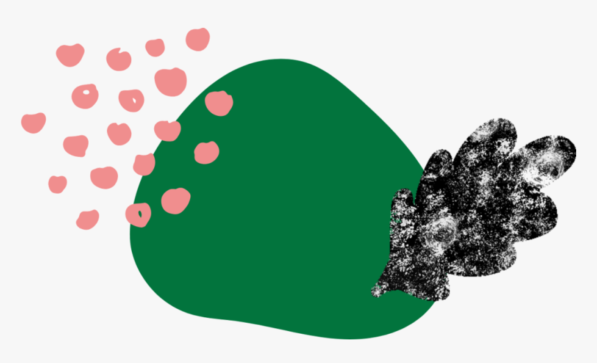 Green Blob Broc Leaf Pink Dots, HD Png Download