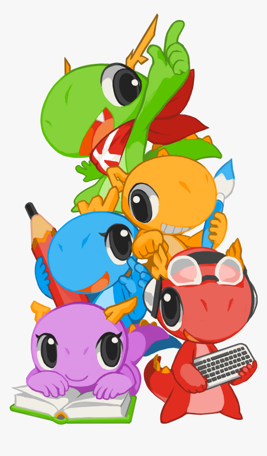 Konqi And His Colorful Friends, HD Png Download