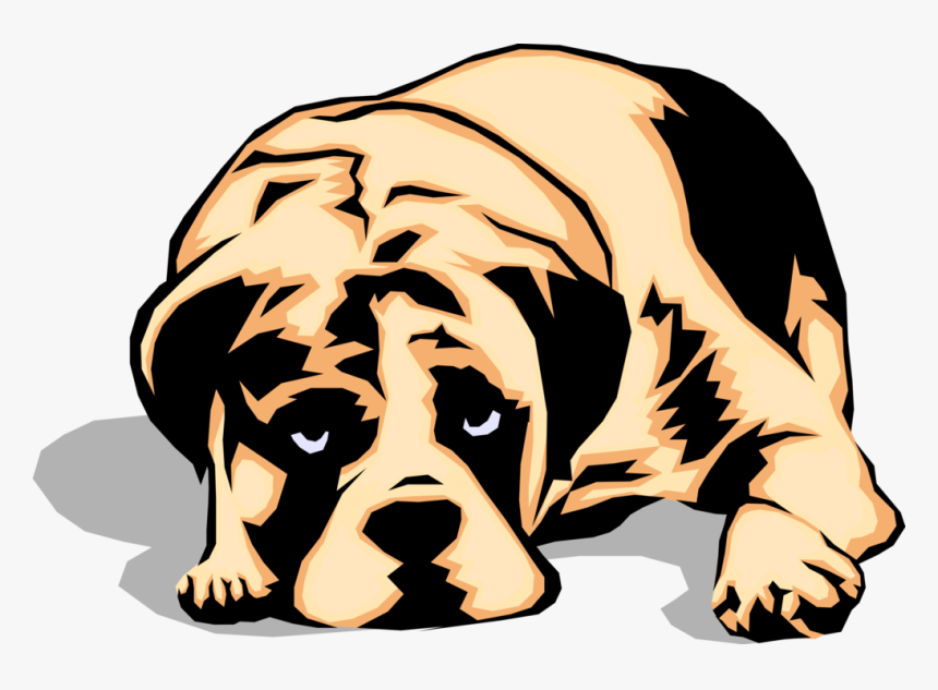 Vector Illustration Of Sad Looking Family Pet Puppy, HD Png Download
