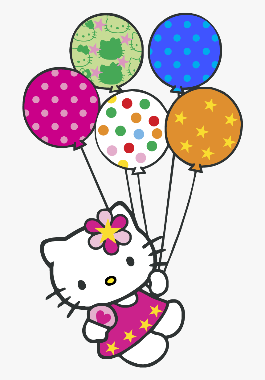 Hello Kitty Balloons Logo Vector Graphic, HD Png Download