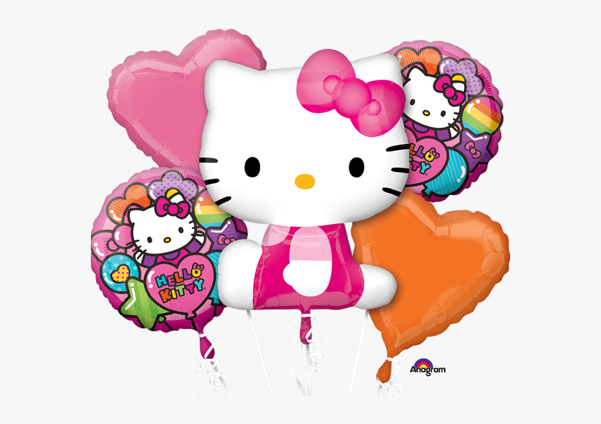 Hello Kitty With Balloons Png, Transparent Png